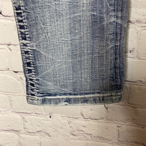 Miss Me Mid Rise Easy Crop Denim Bling Embellished Jeans Size 27 - Picture 15 of 15
